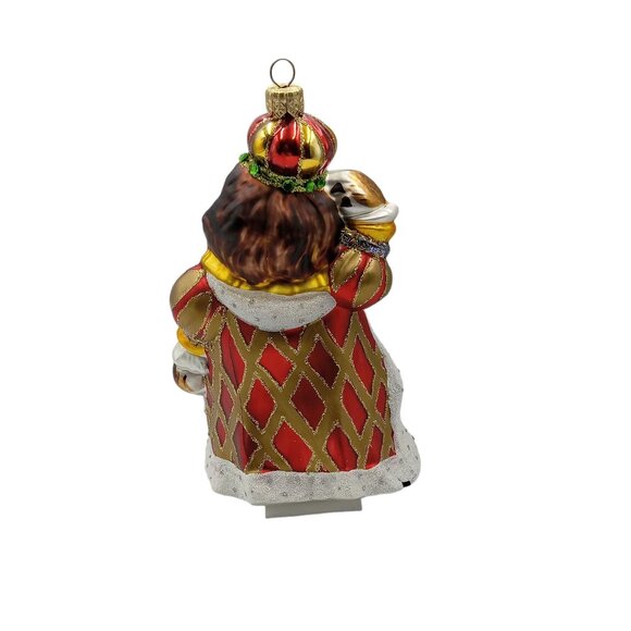 Lion King In Robes and Crown Ornament Blown Glass Nordstrom At Home Christmas - Picture 3 of 8
